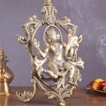 Pure Brass Lord Hanuman Table Accent | 12.8" x 8.5" x 6.5" (32.5 x 21.6 x 16.5 cm) | 2 kg Premium Sacred Art | Decorative Divine Sculpture